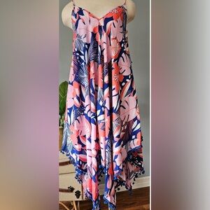 GOA Floral Pink and Blue Swim Coverup